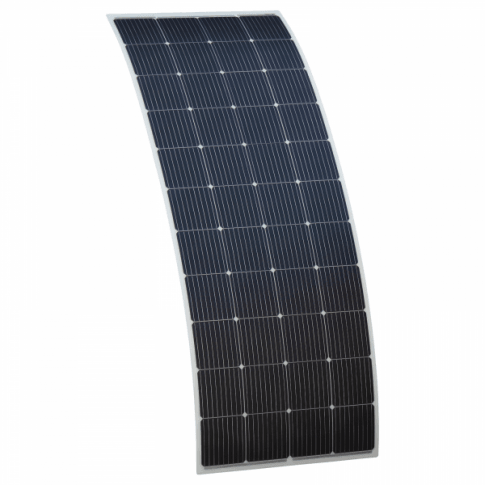 Semi-Flexible Fibreglass Solar Panel, round rear junction box, 3M cable, durable ETFE coating - Camper and Marine Ltd