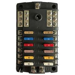 12 Way Fuse Box with Negative Bus - Camper and Marine Ltd