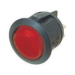 On-Off Round Rocker Switch with 12V Coloured Illumination - 20mm - Camper and Marine Ltd
