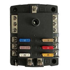 6 Way Fuse Box with Negative Bus - Camper and Marine Ltd