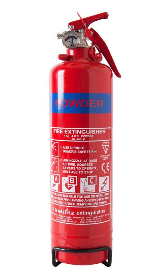 Dry Powder Fire Extinguisher 8A 34B C 1kg - Camper and Marine Ltd