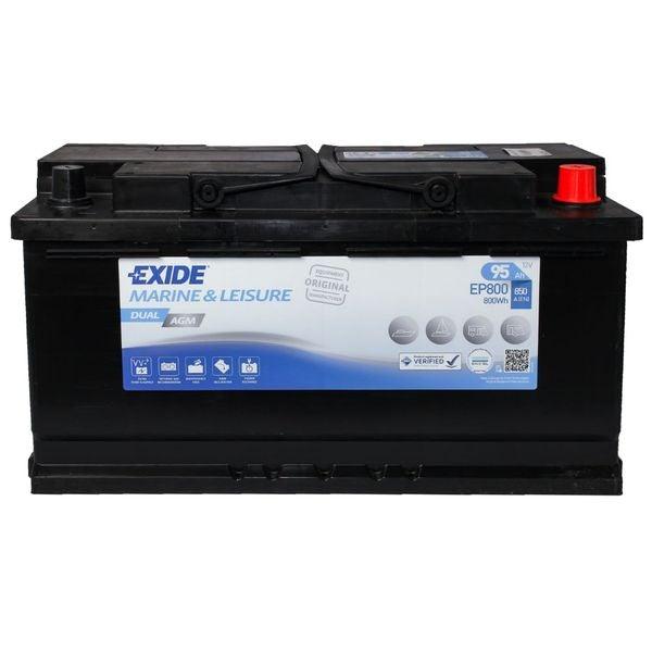 EP 800 - Exide Marine and Leisure Battery (95Ah / Sealed AGM) - Camper and Marine Ltd
