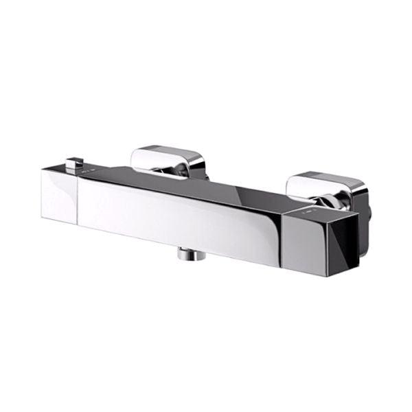 Horizontal Square Thermostatic Shower Mixer Valve Chrome - Camper and Marine Ltd