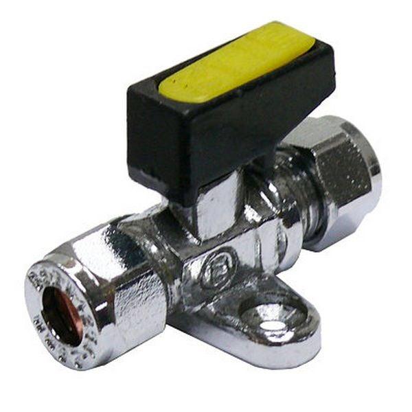 Mini Ball Valve with Foot 8mm Compression - Camper and Marine Ltd