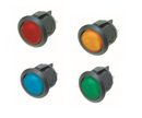 On-Off Round Rocker Switch with 12V Coloured Illumination - 20mm - Camper and Marine Ltd