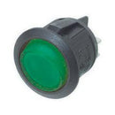 On-Off Round Rocker Switch with 12V Coloured Illumination - 20mm - Camper and Marine Ltd